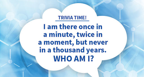 I am there once in a minute, twice in a moment, but never in a thousand years. Who Am I?